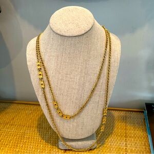 Vintage MONET Necklace Opera Length Chain Wrap Necklace 54” Long as new